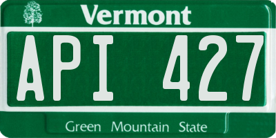 VT license plate API427