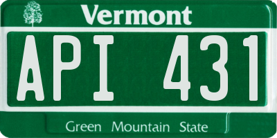 VT license plate API431