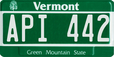 VT license plate API442