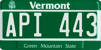 VT license plate API443
