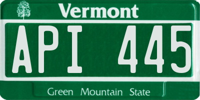 VT license plate API445