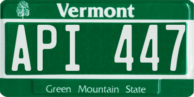 VT license plate API447