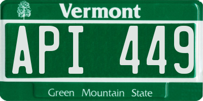 VT license plate API449