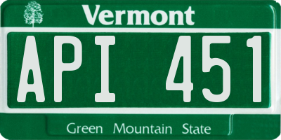 VT license plate API451