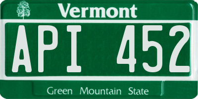 VT license plate API452