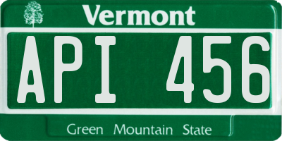 VT license plate API456