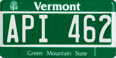 VT license plate API462