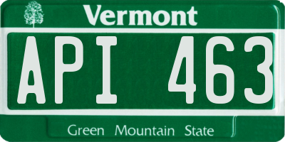 VT license plate API463
