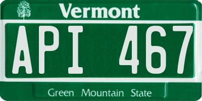 VT license plate API467