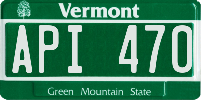 VT license plate API470