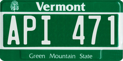 VT license plate API471