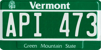 VT license plate API473