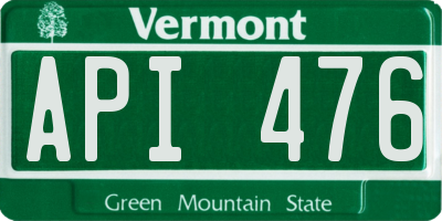 VT license plate API476