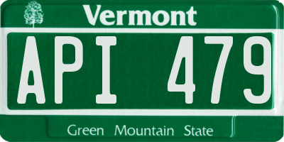 VT license plate API479