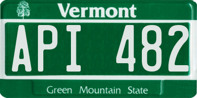 VT license plate API482