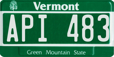 VT license plate API483