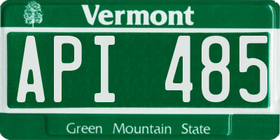VT license plate API485