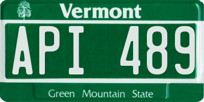 VT license plate API489