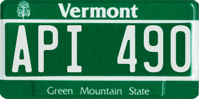 VT license plate API490