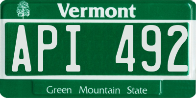 VT license plate API492