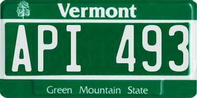 VT license plate API493