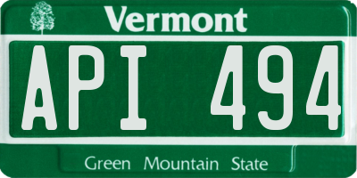 VT license plate API494