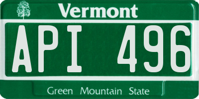 VT license plate API496