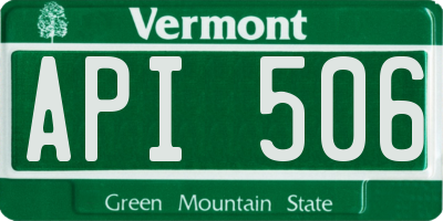 VT license plate API506