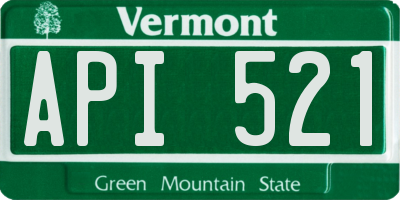 VT license plate API521