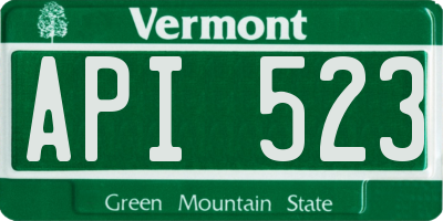 VT license plate API523