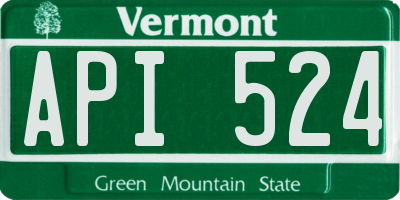 VT license plate API524