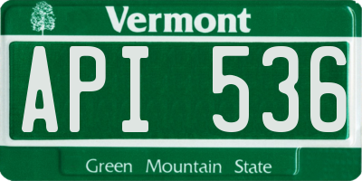 VT license plate API536