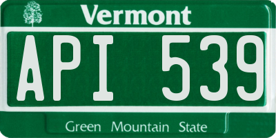 VT license plate API539
