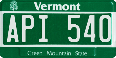 VT license plate API540