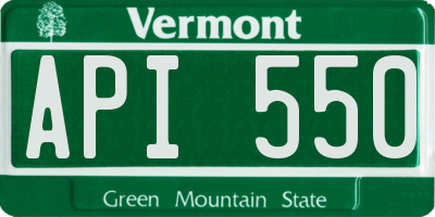 VT license plate API550