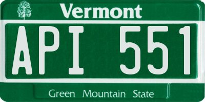 VT license plate API551