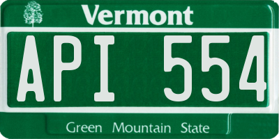 VT license plate API554