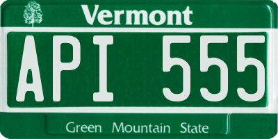 VT license plate API555