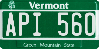 VT license plate API560