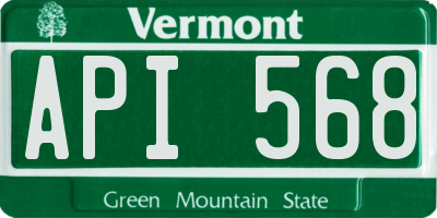 VT license plate API568