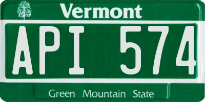 VT license plate API574