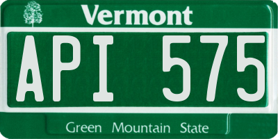 VT license plate API575