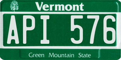 VT license plate API576