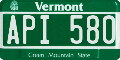 VT license plate API580