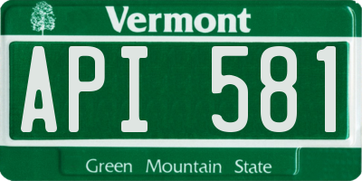 VT license plate API581