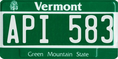 VT license plate API583