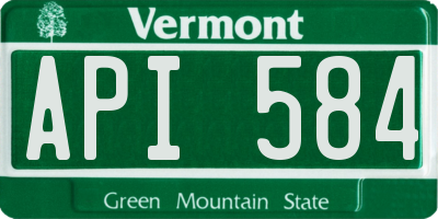 VT license plate API584