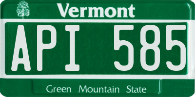VT license plate API585