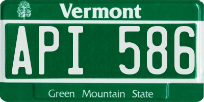 VT license plate API586