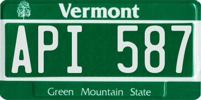VT license plate API587